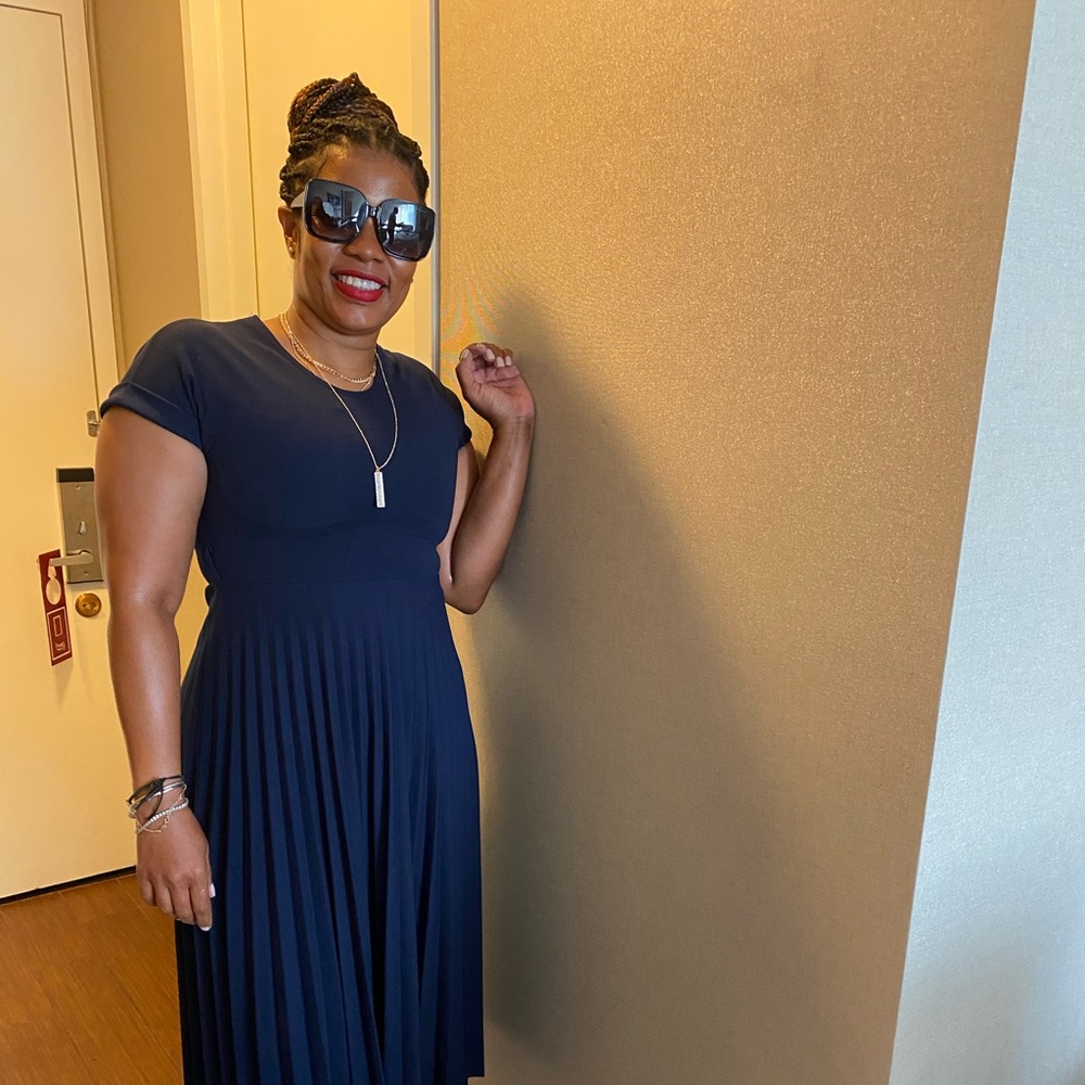Blue day to night dress.